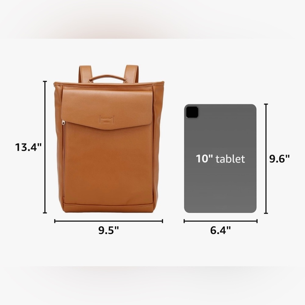 Kah&Kee Leather Laptop Backpack Diaper Bag Brown Travel Doctor Teacher Computer - Picture 4 of 12